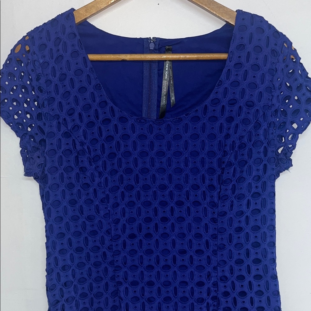 Marc New York Sz 10 Women’s Royal Blue Eyelet Detail Midi Dress #contemporary - Picture 2 of 11